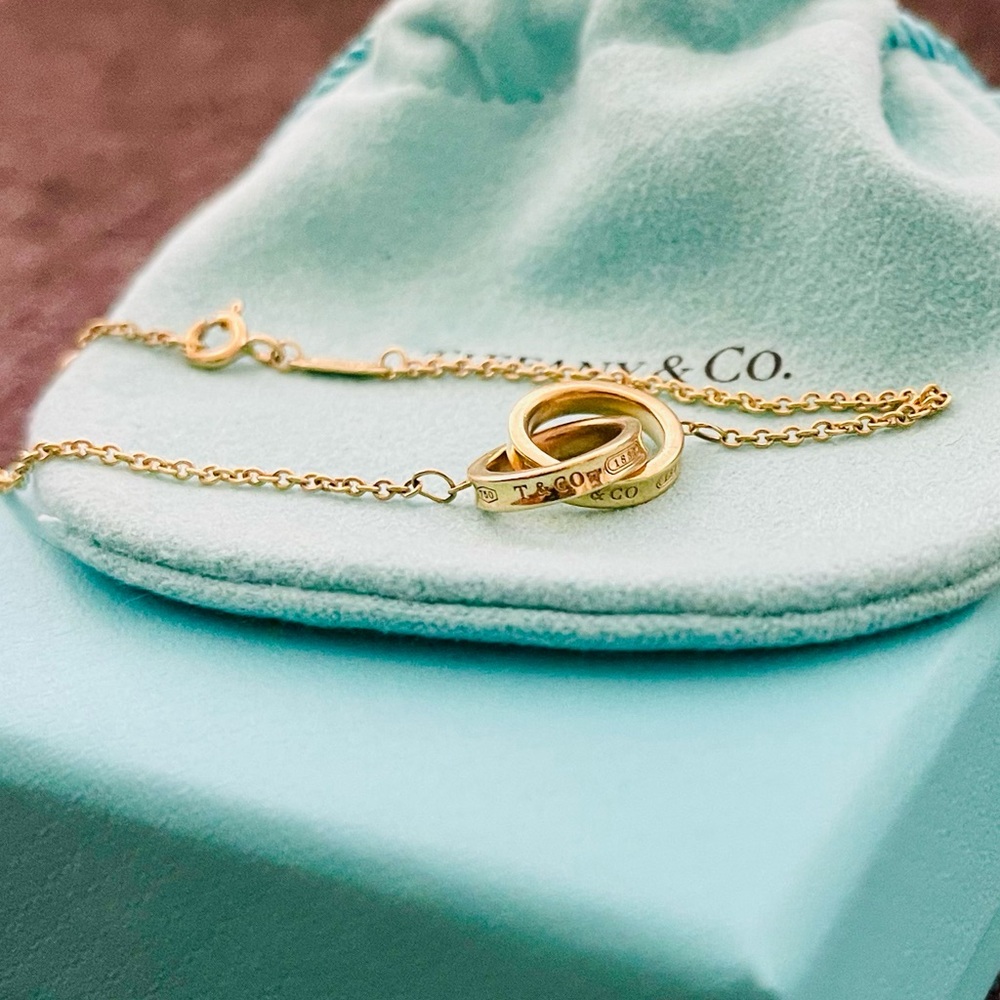 $1450 Authentic Tiffany and Co 1837 interlocking bracelet 18K Yellow Gold